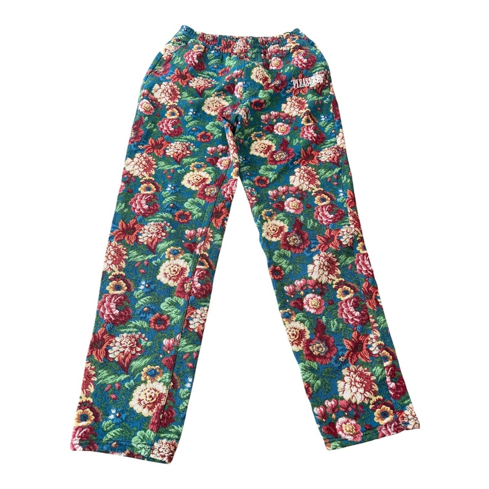 Pleasures Studio Floral Beach Pant Blue Brocade Tapestry Mens Large P20F005